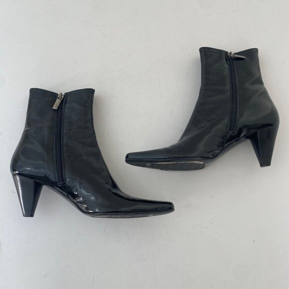 Aquatalia Ankle Boots Shoes w Heel Patent Pointed Toe - Picture 3 of 10
